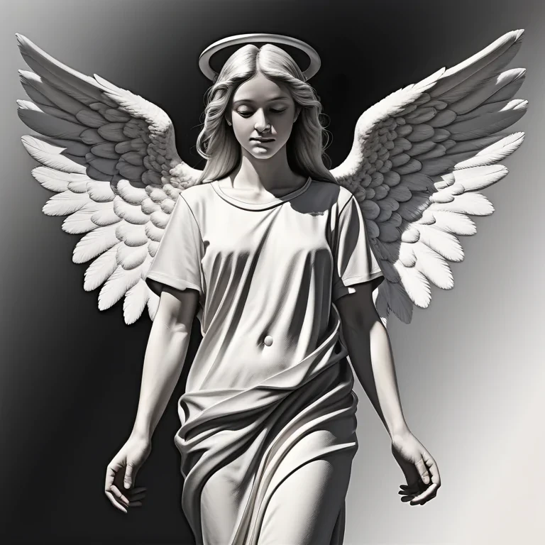 black and white angel drawings