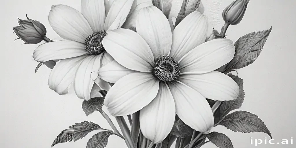 pencil drawings of flowers