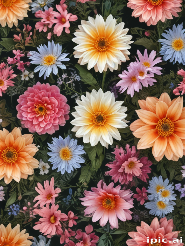 A Vibrant Floral Arrangement Featuring a Variety of Colorful Flowers in ...