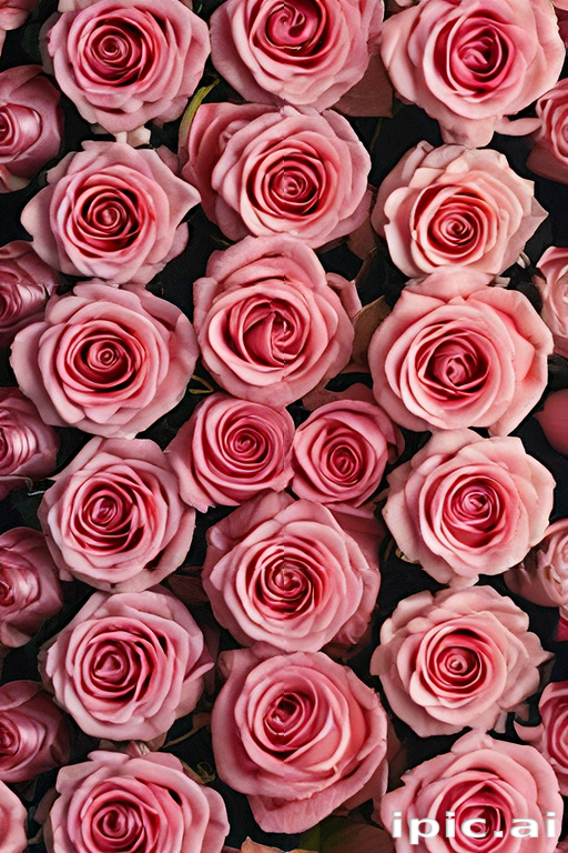 A Beautiful Arrangement of Soft Pink Roses in Full Bloom