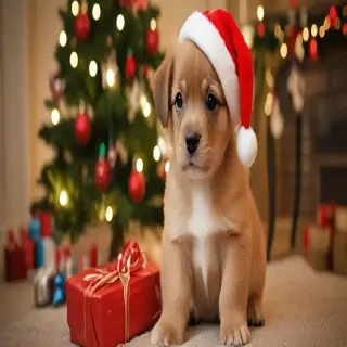 christmas dog wallpaper cute