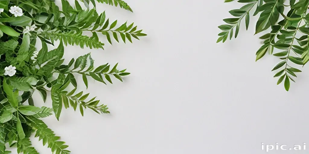 white and greenery background