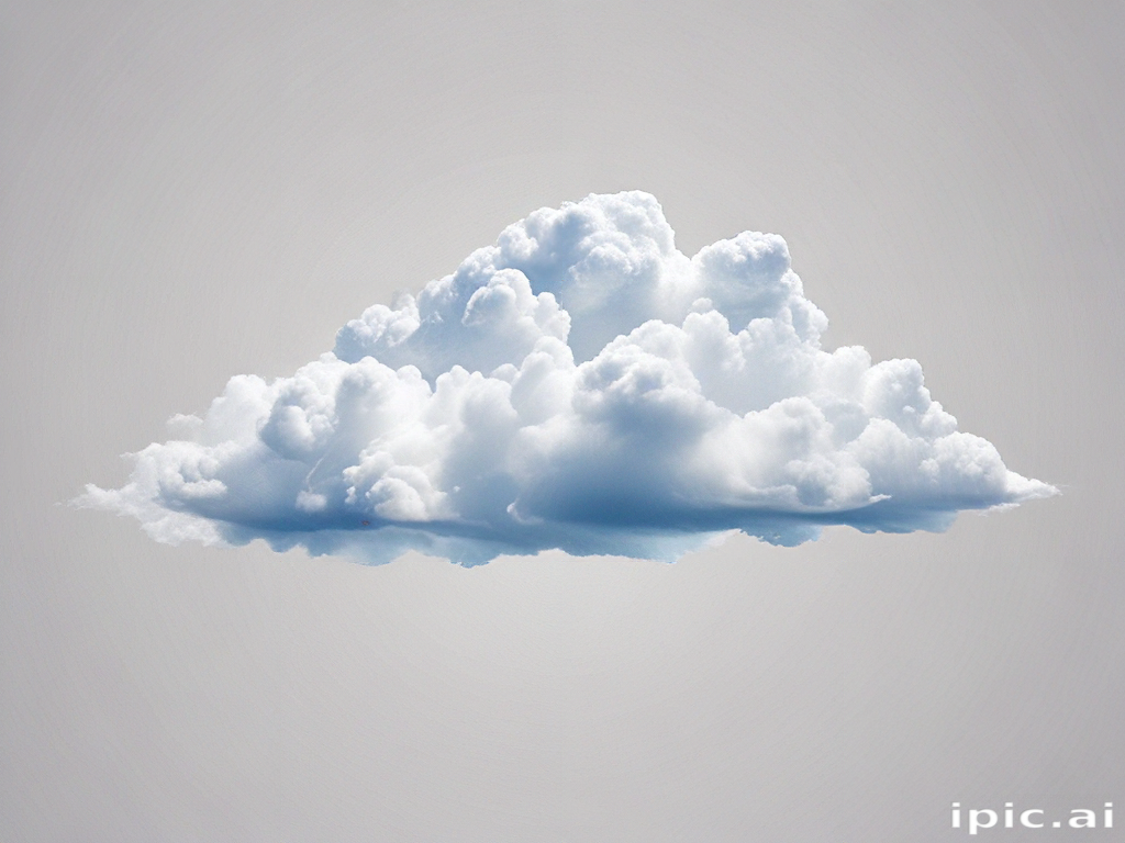 A Soft, Fluffy Cloud Floating Gracefully Against a Light Gray Background