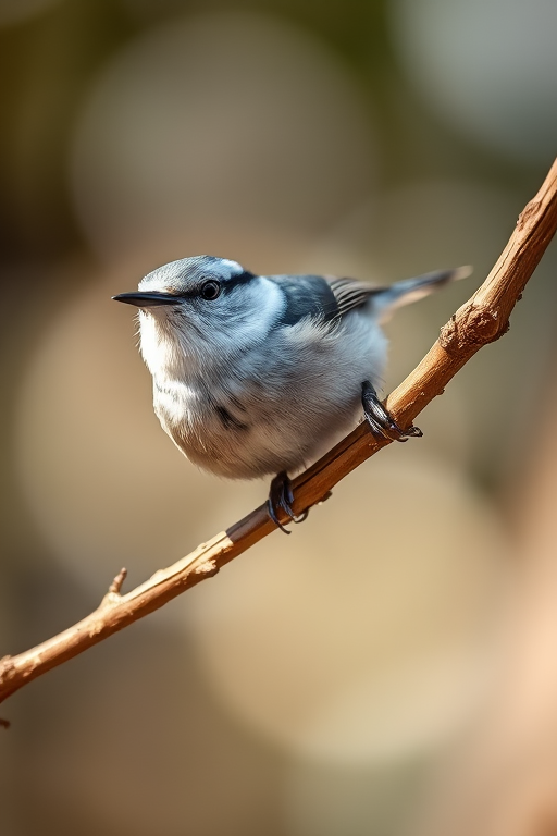 Capture a close-up shot of a nuthatch perched on a tree branch with a blurred background, using a DSLR camera with a 85mm lens, aperture f/2.8, ISO 200, and a shutter speed of 1/200 sec, in natural light to enhance detail and color vibrancy.