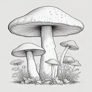 mushroom line art