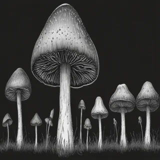 mushroom clip art black and white