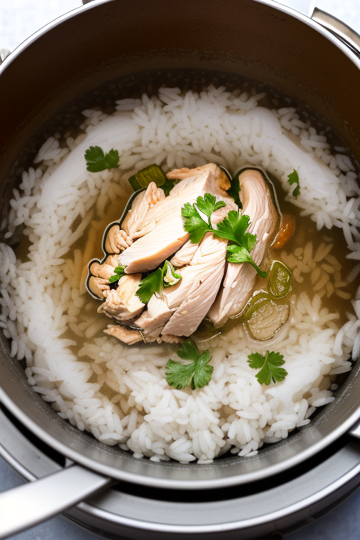 boiling rice in chicken stock
