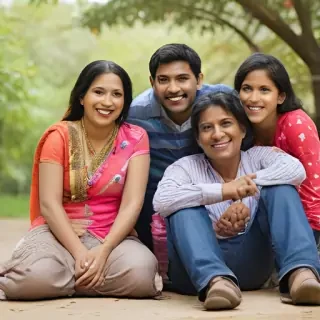 happy indian family