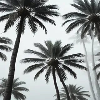 transparent palm trees