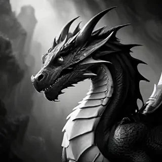dragon black and white