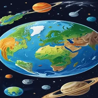 cartoon picture of the planet earth