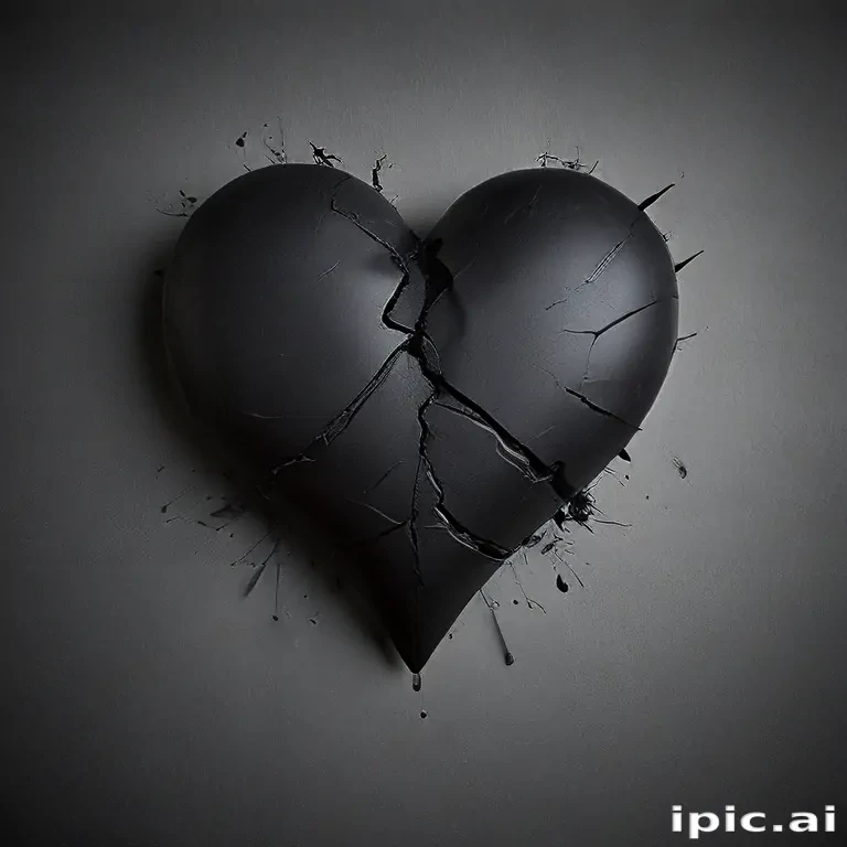 broken black heart