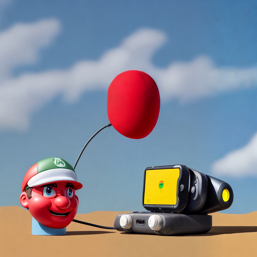 Nintendo Console from the future with a funny face