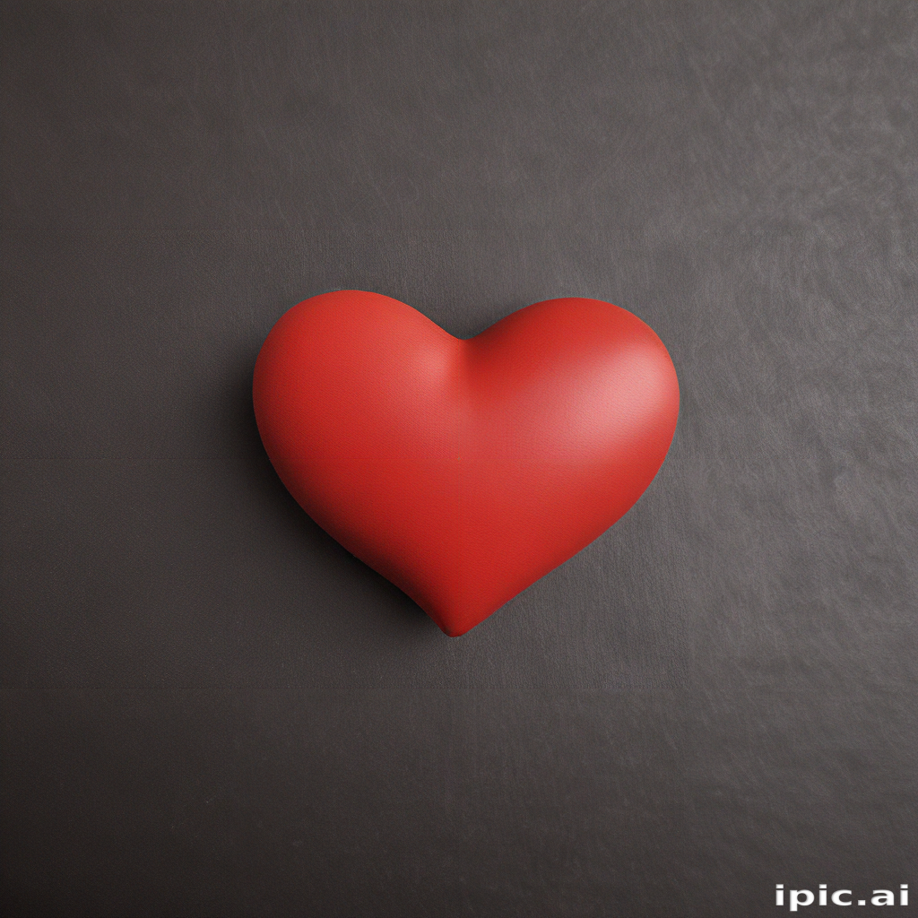 Bright Red Heart Symbolizing Love and Affection Against a Dark Background