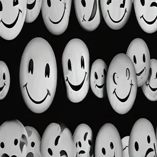 white smiley face black background