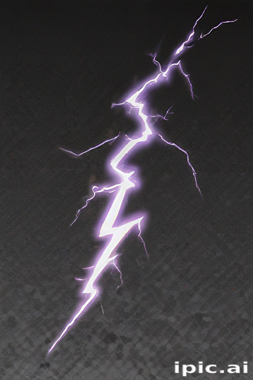Striking Purple Lightning Bolt Illuminates a Dark Background with Energy