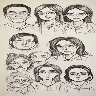 drawings of family
