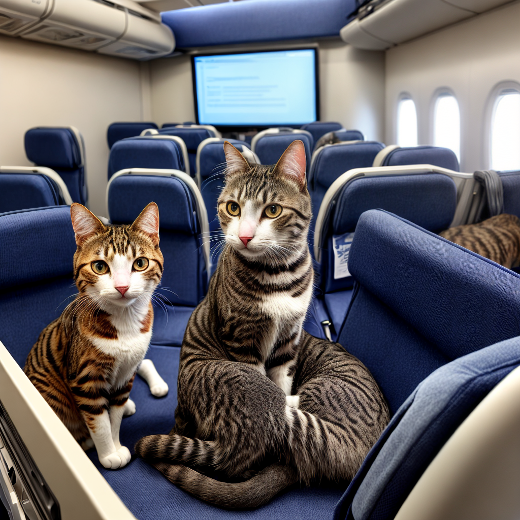 Cats inside aircraft cabin of 2030