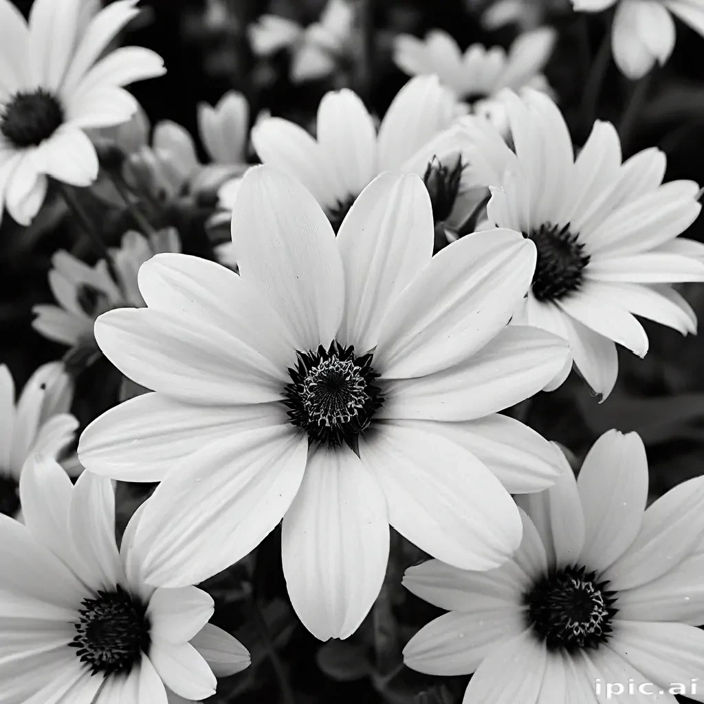flower images black and white