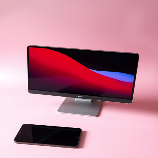 Create a high-resolution image of a desktop monitor, tablet, and smartphone arranged on a soft gradient background, using a Canon EOS R5 with a 24-70mm f/2.8 lens, aperture set to f/8, ISO 100, and a shallow depth of field for enhanced clarity and detail.