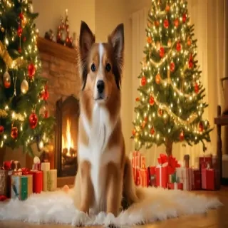 wallpaper christmas dog