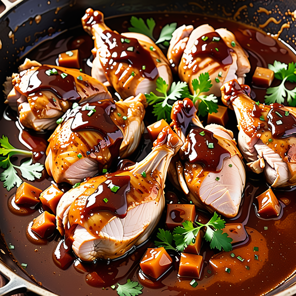 chicken in a brown sauce
