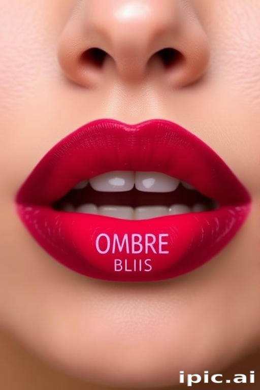 Ombre Berry Bliss lip color gradates from a deep berry at the outer edges to a lighter raspberry in the center, creating depth and dimension for a unique pout