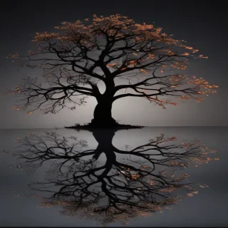 transparent tree silhouette
