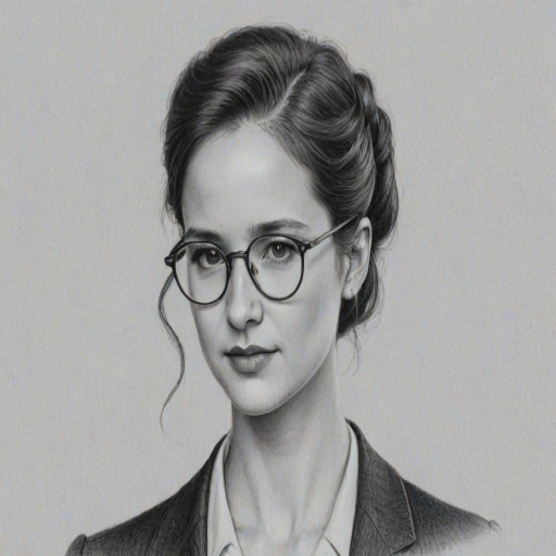 Alluring Katherine Waterston, pencil sketch, portrait of Exquisite woman 1939s in glasses, hair style beatnik, outline, clear lines, fine lines, 8k