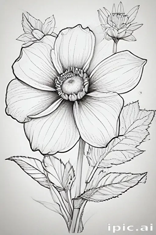 flower drawing for coloring