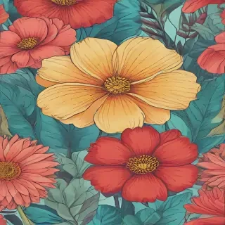 color drawing flowers