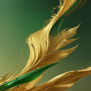 gold and green background