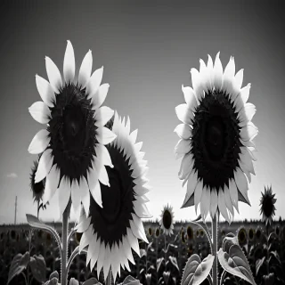 black and white sunflower