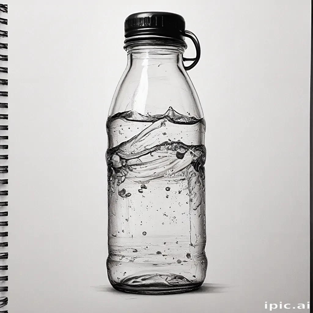 water bottle drawing