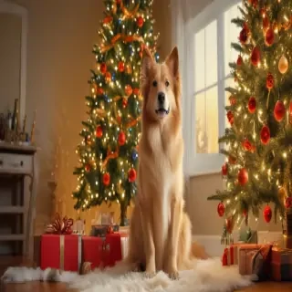 wallpaper christmas dog