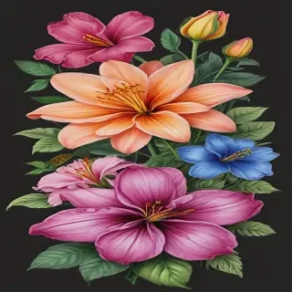 flower color drawings