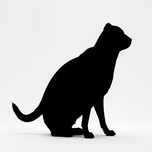 To regenerate the image, use the following prompt: create a high-resolution image of a minimalist black silhouette of an animal, shot with a DSLR camera at f/2.8 aperture, ISO 100, 50mm lens, in a clean studio environment with soft lighting to enhance the details.