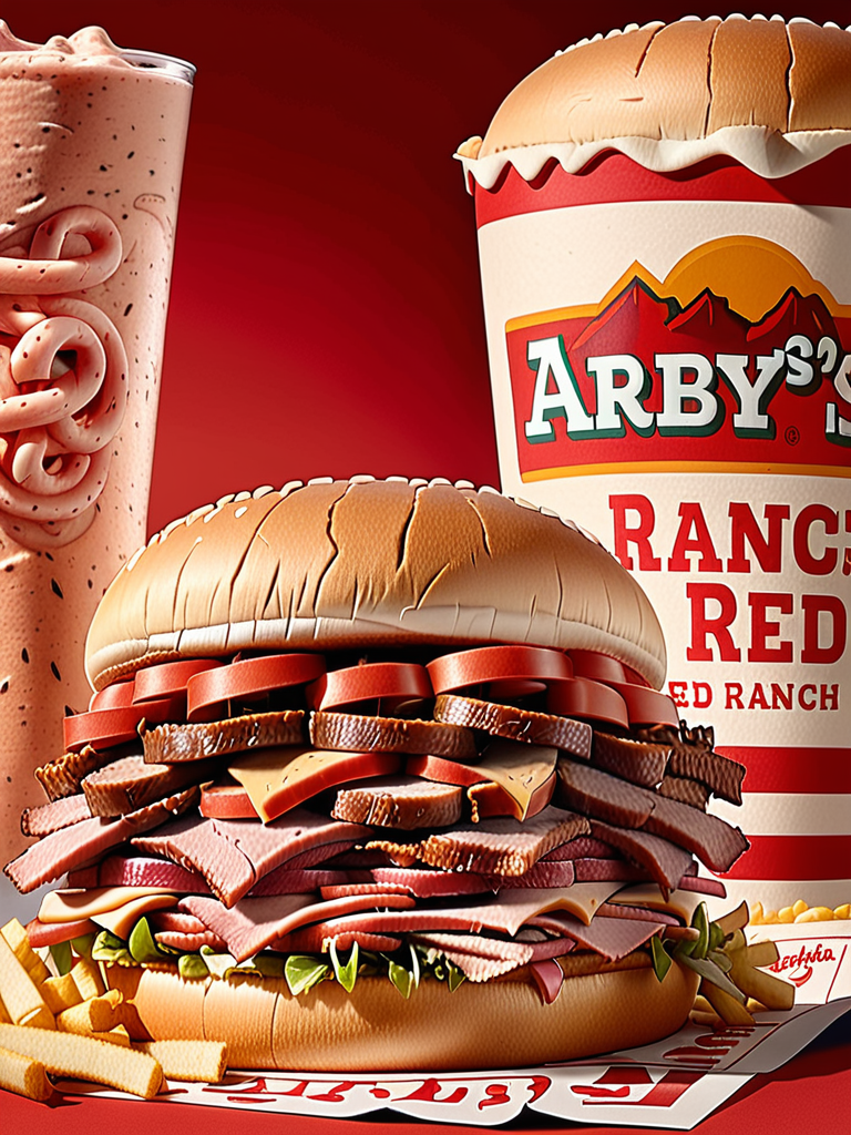 Indulge in Arby's Deliciously Stacked Roast Beef Sandwich with Tasty Shake