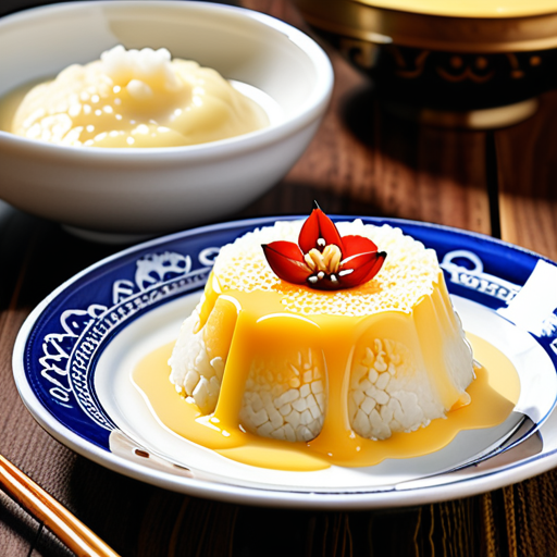 thai custard with sticky rice