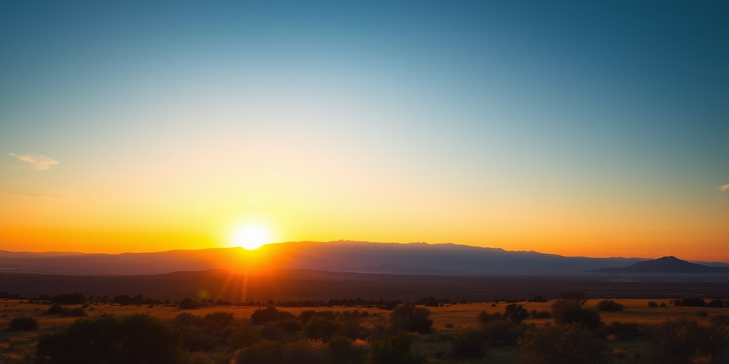 high-resolution image of a serene landscape with mountains in the background during sunrise, captured with a Canon EOS R5 at 24mm, f/8, ISO 100, 1/125s, using a wide-angle lens for an expansive view and vibrant colors