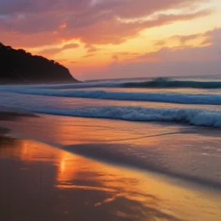 sun set on beach