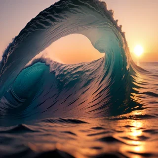 sunset waves wallpaper