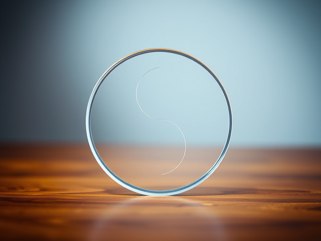 Create a high-resolution image of a yin yang symbol, captured with a Canon EOS 5D Mark IV, 50mm lens, f/1.4 aperture, ISO 100, in a well-lit studio setting, with a soft focus background to enhance detail and color contrast.