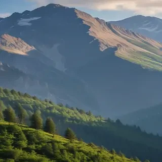 mountainous background