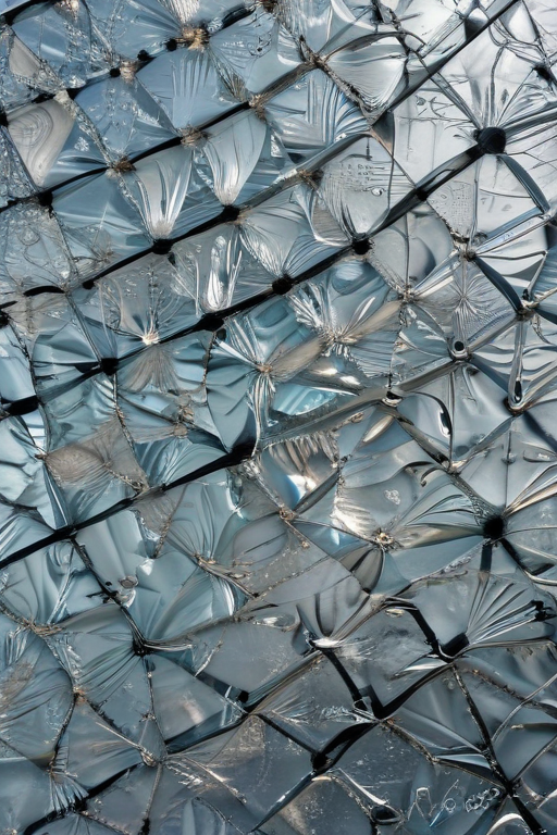 Reflected Glass Pattern Intricate Patterns of Shattered Glass Reflected in Natural Light