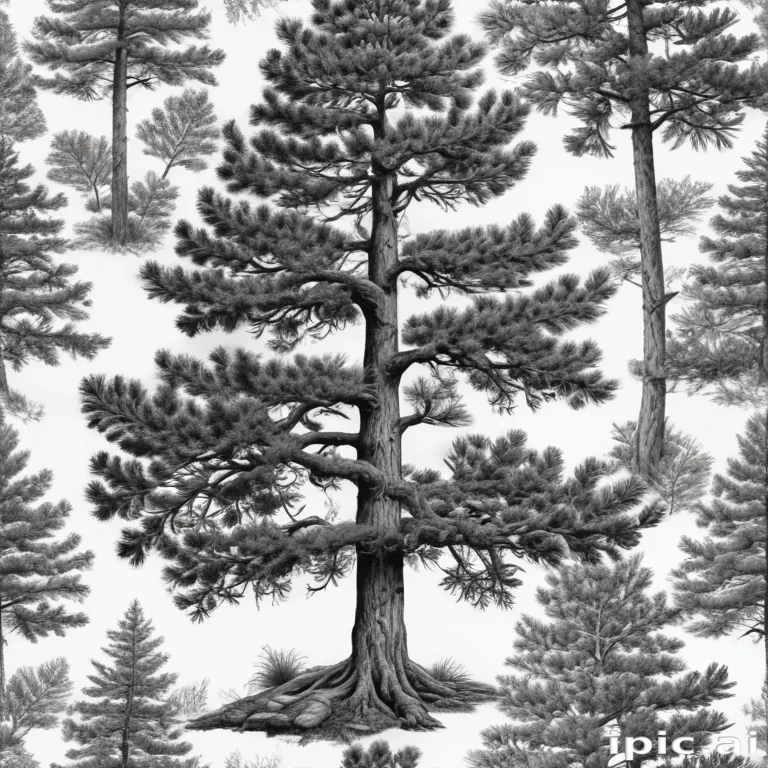 black and white pine tree clip art