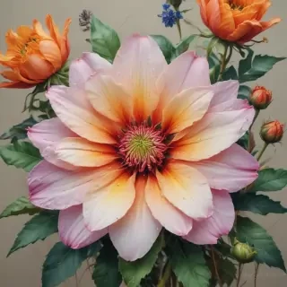 drawings of flowers with color