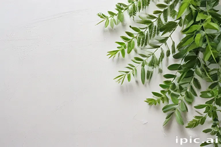 white and greenery background