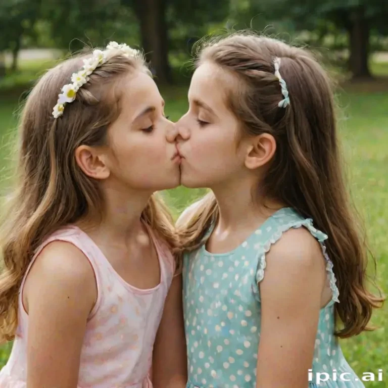 two girls kissing
