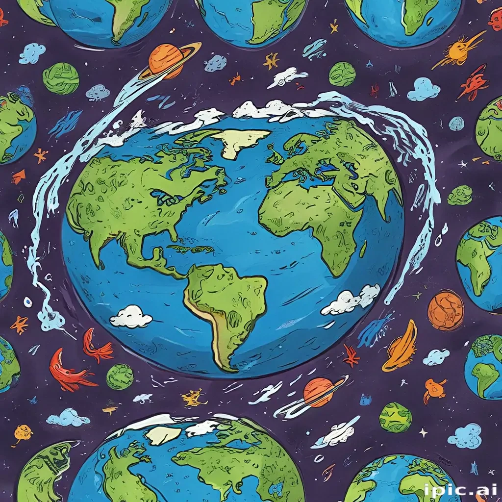 cartoon picture of planet earth
